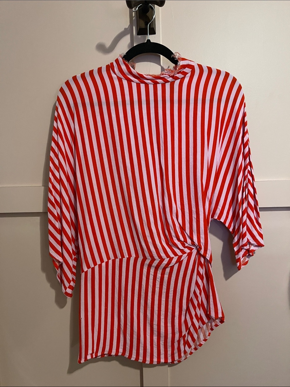 Women's Red & White Striped Top